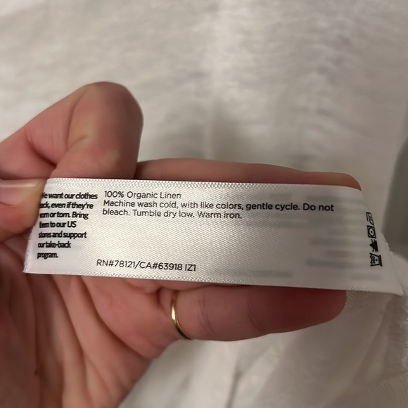 Eileen Fisher organic linen jersey shirred-back box top in  white, size xxs - Picture 7 of 8